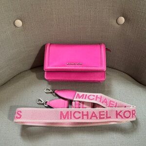 Michael Kors Jet Set Small Nylon Smartphone Crossbody Bag Pink OS